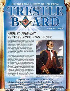 July 2015 Hillsborough Lodge 25 Trestle Board