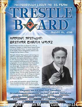 Hillsborough Lodge No. 25 Freemasons August 2015 Trestleboard