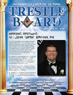 Hillsborough Lodge No. 25 Trestle Board Cover January and February 2018